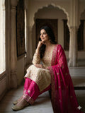 Designer Gmy Silk With Heavy Embroidery Sequence Work Top-Bottom And Dupatta Set