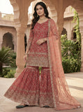 Designer Sharara Plazzo and Dupatta With eavy Fandy Crushi Silk Material With Sequence Embroidery Work
