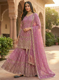 Designer Sharara Plazzo and Dupatta With eavy Fandy Crushi Silk Material With Sequence Embroidery Work