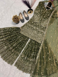 Designer Sharara Plazzo and Dupatta With eavy Fandy Crushi Silk Material With Sequence Embroidery Work