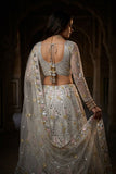 Designer Soft Butterfly Net Lehenga Choli With Real Mirror And Sequins Work