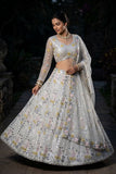 Designer Soft Butterfly Net Lehenga Choli With Real Mirror And Sequins Work