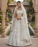 Soft Butterfly Net with Real Mirror Embroidery Sequins Work With Cancan & Canvas Patta Lehenga Choli
