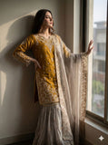 Designer Gmy Silk With Heavy Embroidery Coding Dori-Sequence Work Top-Bottom And Dupatta Set