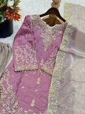 Designer Gmy Silk With Heavy Embroidery Coding Dori-Sequence Work Top-Bottom And Dupatta Set