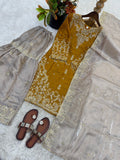 Designer Gmy Silk With Heavy Embroidery Coding Dori-Sequence Work Top-Bottom And Dupatta Set