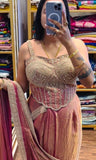 New Super Trending Embroidery Sequence work ready to wear saree with Embroidery Blouse