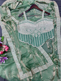 New Super Trending Embroidery Sequence work ready to wear saree with Embroidery Blouse