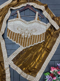 New Super Trending Embroidery Sequence work ready to wear saree with Embroidery Blouse