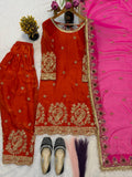 Designer Heavy Fandy Crushi Silk With Embroidery And Sequence Work