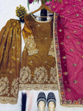 Designer Heavy Fandy Crushi Silk With Embroidery And Sequence Work
