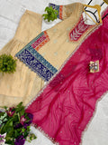 Latest Designer Rangoli Silk 3 Pieces Suit Pair With Embroidery Wor With Fancy Lace