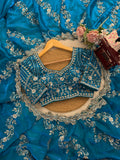 Fendy Silk with Beds Sequence work Beautiful Saree