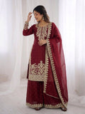 New Designer Gmy Silk With Heavy Embroidery And Sequence Work Top-Bottom And Dupatta Set