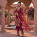 New Designer Party Wear Look Heavy Natural Crep Silk Top  Pent And Dupatta