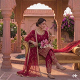New Designer Party Wear Look Heavy Natural Crep Silk Top  Pent And Dupatta