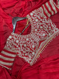 New Super Trending Embroidery Sequence work ready to wear saree with Embroidery Blouse