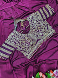 New Super Trending Embroidery Sequence work ready to wear saree with Embroidery Blouse
