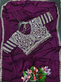 New Super Trending Embroidery Sequence work ready to wear saree with Embroidery Blouse