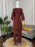 Designer Bell Bottom Set With Slub Reyon Classy Tones Premium Fabric