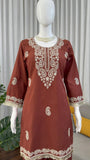 Designer Bell Bottom Set With Slub Reyon Classy Tones Premium Fabric