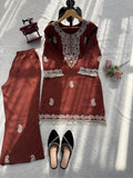 Designer Bell Bottom Set With Slub Reyon Classy Tones Premium Fabric