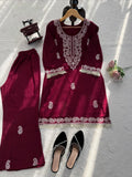 Designer Bell Bottom Set With Slub Reyon Classy Tones Premium Fabric