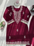 Designer Bell Bottom Set With Slub Reyon Classy Tones Premium Fabric