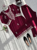 Designer Bell Bottom Set With Slub Reyon Classy Tones Premium Fabric