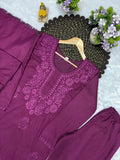 Beautiful Heavy Rayon Cotton Salwar Kameez With Embroidery Work
