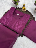Beautiful Heavy Rayon Cotton Salwar Kameez With Embroidery Work