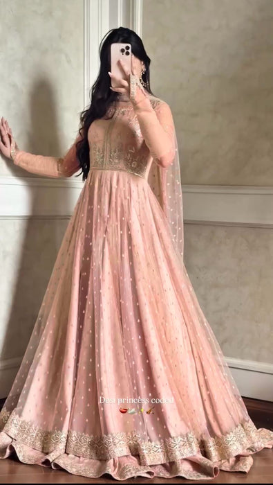 Elegant Faux Georgette Gown Lehenga - Thread & Sequin Work for Festive & Wedding Wear