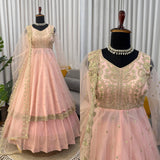 Elegant Faux Georgette Gown Lehenga - Thread & Sequin Work for Festive & Wedding Wear