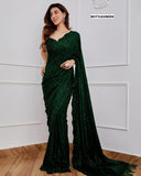 Designer Party Wear Georgette Saree With Heavy  Sequence Embrodery Work