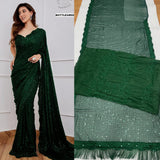 Designer Party Wear Georgette Saree With Heavy  Sequence Embrodery Work