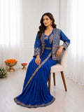 Designer Heavy Crep Silk Ready-to-Wear Saree With Embroidery Sequence work