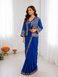 Designer Heavy Crep Silk Ready-to-Wear Saree With Embroidery Sequence work