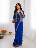 Designer Heavy Crep Silk Ready-to-Wear Saree With Embroidery Sequence work