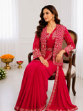 Designer Heavy Crep Silk Ready-to-Wear Saree With Embroidery Sequence work