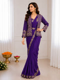 Designer Heavy Crep Silk Ready-to-Wear Saree With Embroidery Sequence work