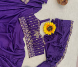 Designer Heavy Crep Silk Ready-to-Wear Saree With Embroidery Sequence work