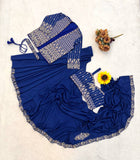 Designer Heavy Crep Silk Ready-to-Wear Saree With Embroidery Sequence work