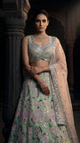 Designer Lehenga Choli With Real Mirror Embroidery And Sequins Work