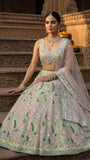 Designer Lehenga Choli With Real Mirror Embroidery And Sequins Work