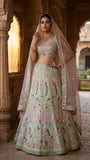 Designer Lehenga Choli With Real Mirror Embroidery And Sequins Work