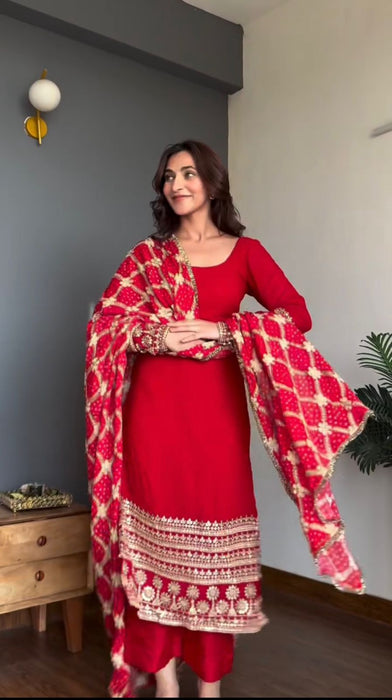 Faux Georgette with Soft Micro Cotton Lining & Thread with 9mm Sequence work Salwar Kameez