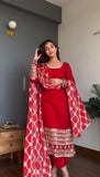 Faux Georgette with Soft Micro Cotton Lining & Thread with 9mm Sequence work Salwar Kameez