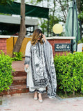 Designer Party Wear Look Printed Pur Malai Satin Long Salwar Kameez
