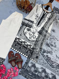 Designer Party Wear Look Printed Pur Malai Satin Long Salwar Kameez
