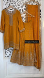 Latest Faux Georgette Designer Sharara Set With Thread And Sequnce Work